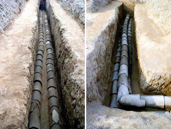 4,000 Year Old Chinese Ceramic Water Pipes Discovered At The Pingliangtai Archaeological Site In The Central Plains Of China