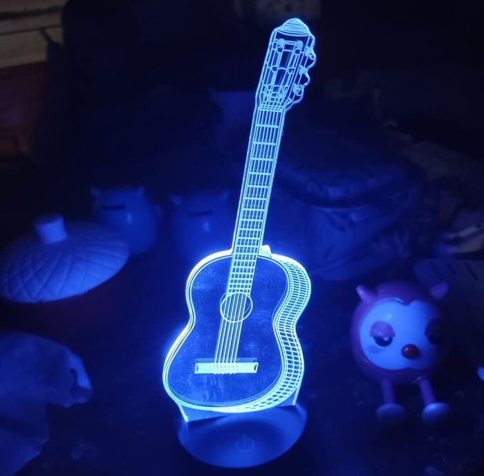 Rock On With This Epic Night Light! This 3D Night Light Guitar Will Transform Any Room Into A Concert Venue (Air Guitar Skills Encouraged)