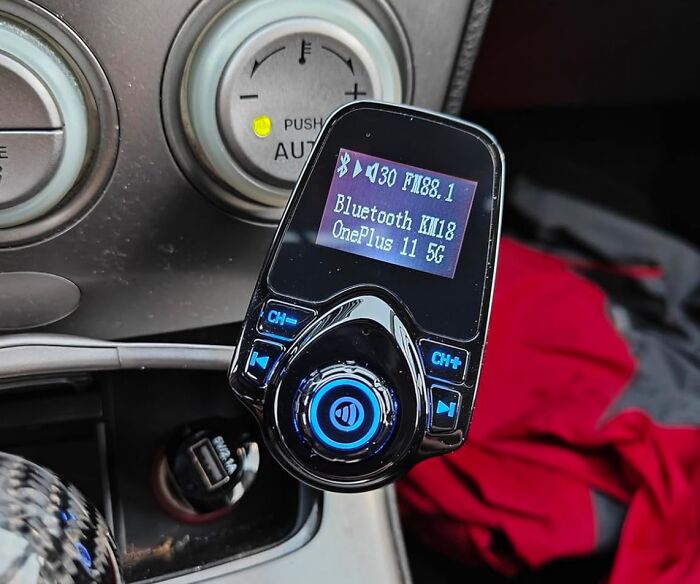 This Bluetooth Fm Transmitter Lets You Stream Your Favorite Tunes And Podcasts Wirelessly, Turning Your Daily Commute Into A Concert On Wheels