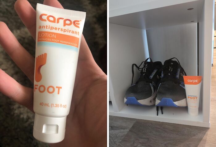 Foot Odor Got Your Shoes Smelling Like A Locker Room? This Antiperspirant Foot Lotion Will Neutralize Those Funky Smells And Keep Your Feet Feeling Fresh, Even After A Marathon (Or A Marathon Shopping Spree)