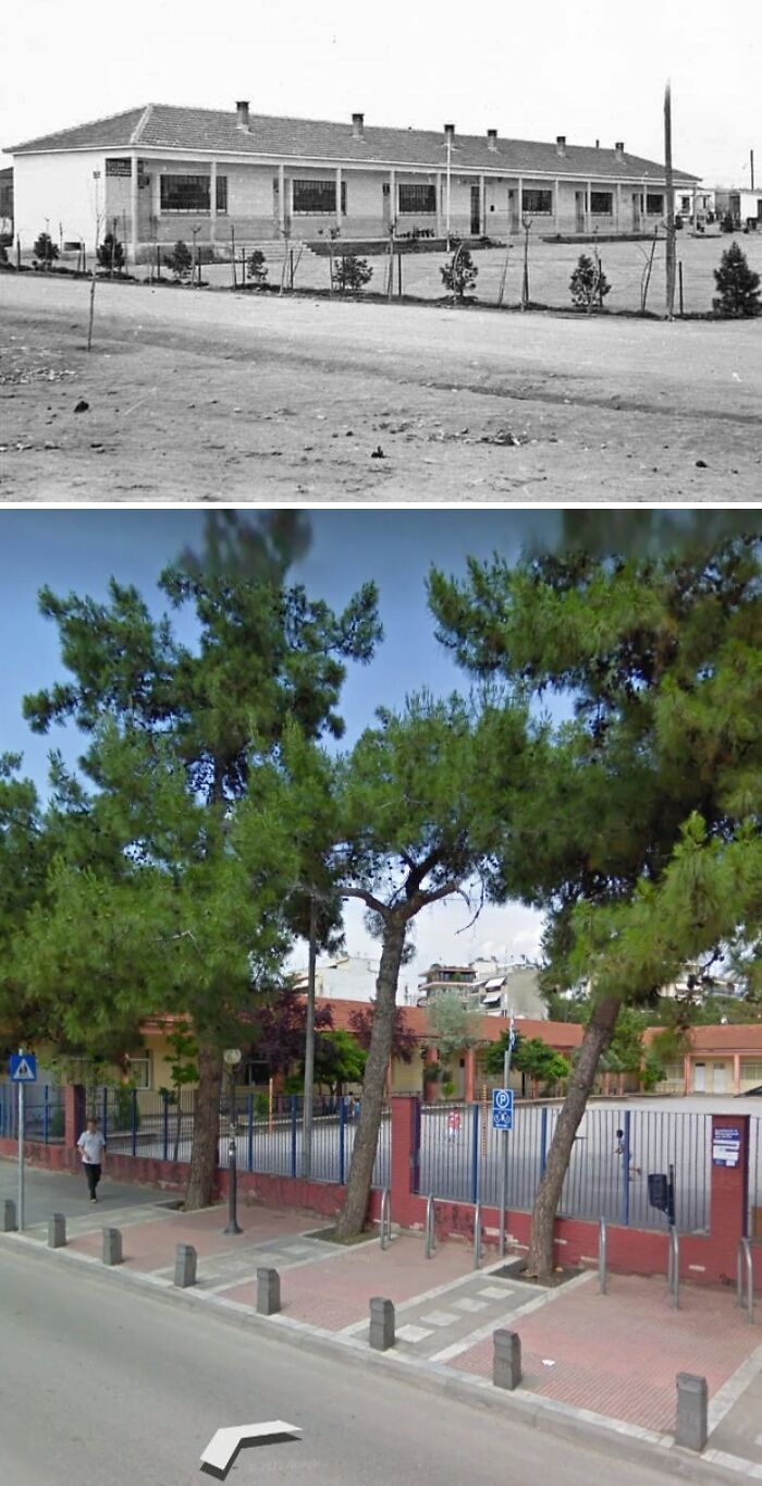 The Elementary School I Used To Go To, Greece. In The 50's And Today!