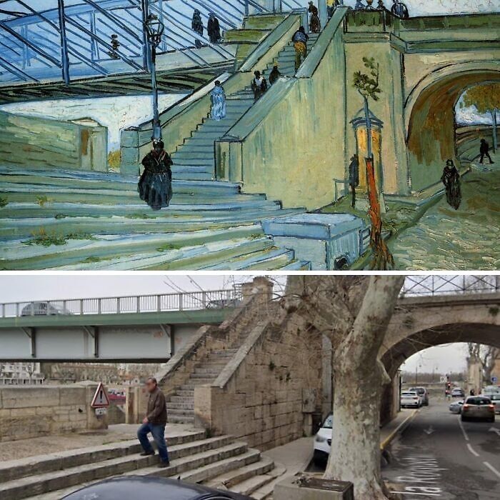 Van Gogh’s Painting Of The Trinquetaille Bridge In Arles In 1888 And Today