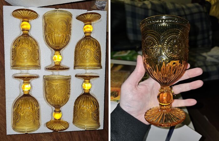 Add A Touch Of Sunshine And Vintage Charm To Your Holiday Gatherings With These Beautiful Vintage Yellow Wine Goblets - A Set Of Bright, Cheerful Glasses That Will Add A Pop Of Color And Whimsy To Your Table