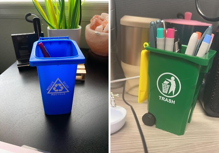 Trash Your Boring Desk Accessories And Tidy Up With The Miniature Charm Of A Mini Garbage Trash Pen Holder 