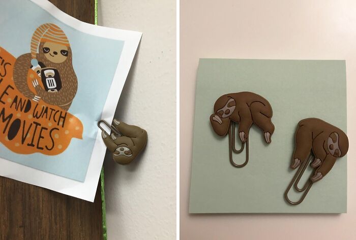 Hang Loose And Keep Your Papers In Order With The Slow-And-Steady Charm Of Sloth Paper Clips 