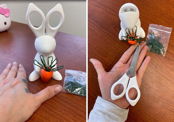 Snip, Clip, And Crunch Your Way To Cuteness With Bunny Scissors , Complete With Some Crunchy Carrot Paper Clip To Hold All Your Paper Treasures