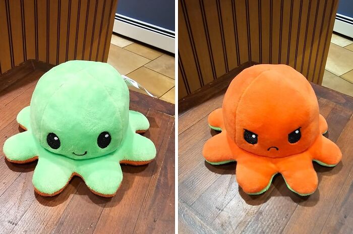 Meet The Ultimate Cuddle Companion - This Adorable And Silly Reversible Octopus Plushie That Changes From Happy To Sad With Just A Flip!