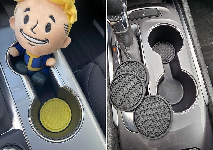 Protect Your Cupholders From Water Rings, Coffee Stains, And Mystery Spills With The Car Cup Holder Coaster