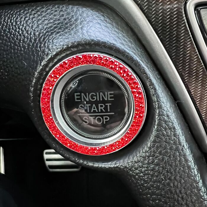 Add A Dash Of Glamour And A Touch Of Bling To Your Ignition With The Rhinestone Car Engine Start Stop Decoration Ring