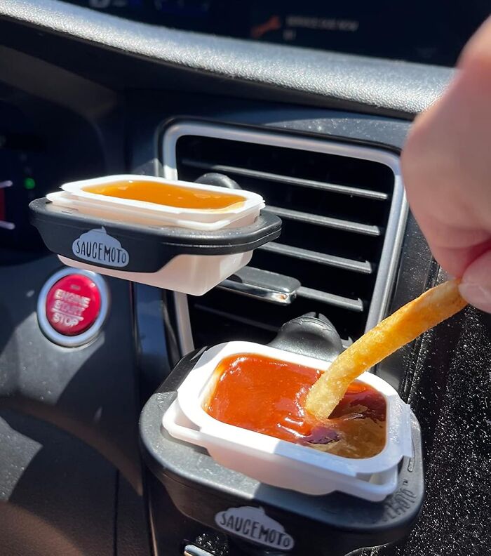 The Saucemoto Dip Clip Keep Your Nuggs Well Sauced While On The Road