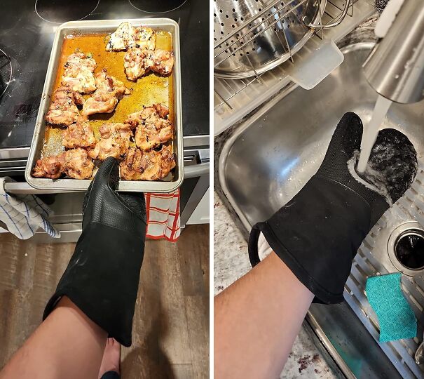 Reach New Heights Of Baking Safety With The Extra Long Professional Silicone Oven Mitt, A Heat-Resistant Hero That's Got You Covered From Wrist To Fingertips