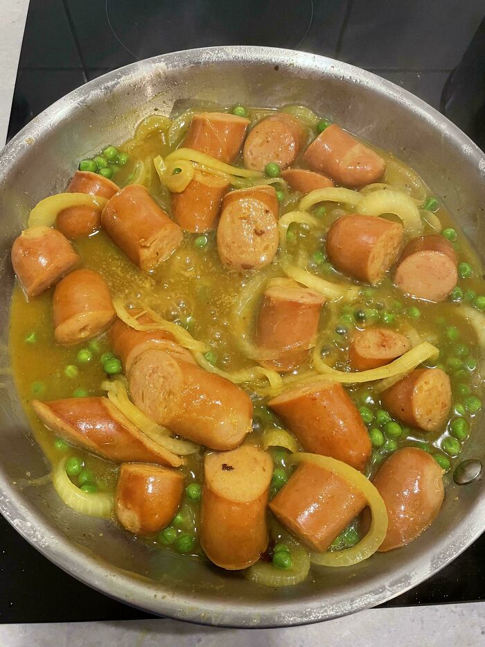 Here’s Me, Cooking Some Random Australian Curried Sausage Dish Up Here In Sweden. Because My Child Watched Bluey