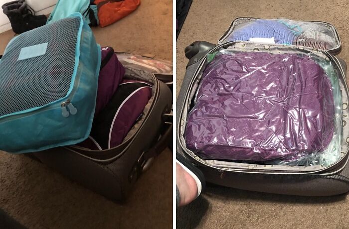 Shrink Your Swollen Luggage, Sans Suction, With The Compression Bags (No Vacuum Needed), The Perfect Solution For Those Who Like To Pack Light, But Wish They Could Literally Shrink Their Bags