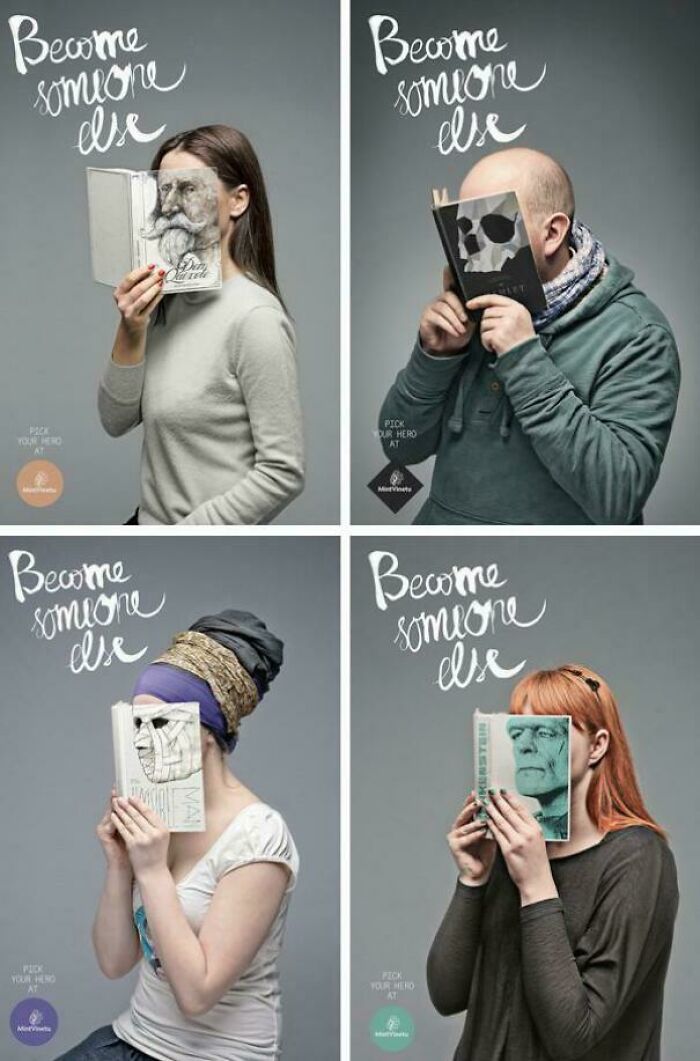 “Become Someone Else” Ads For The Mint Vinetu Bookstore, Lithuania