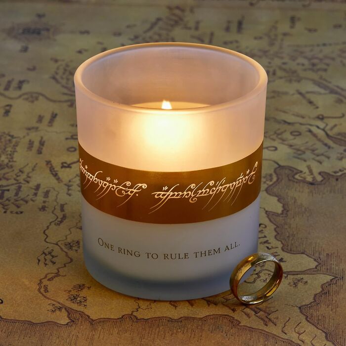 Illuminate Your Surroundings With The Warm And Gentle Glow Of The Elven Realms With A The Lord Of The Rings Glass Candle