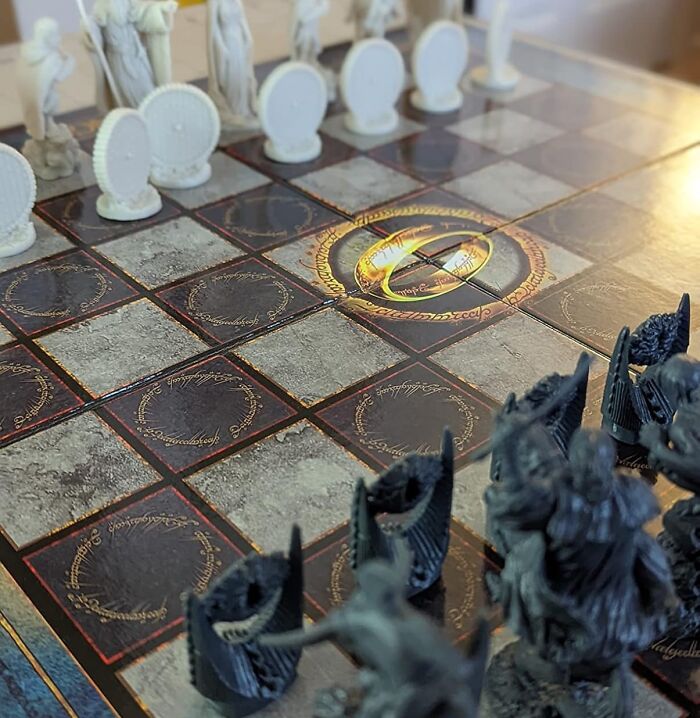 Engage In A Battle Of Wits With The Forces Of Darkness And The Armies Of The West With The LOTR Chess Set, A Strategic Showdown Between The Free Peoples And The Forces Of Mordor, Where The Fate Of Middle-Earth Hangs In The Balance Of Checkmate