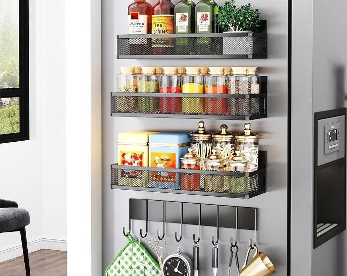 Stick It To Clutter With The Magnetic Spice Rack For Refrigerator, A Convenient And Space-Saving Solution That Keeps Your Spices Within Easy Reach And Your Countertops Clear