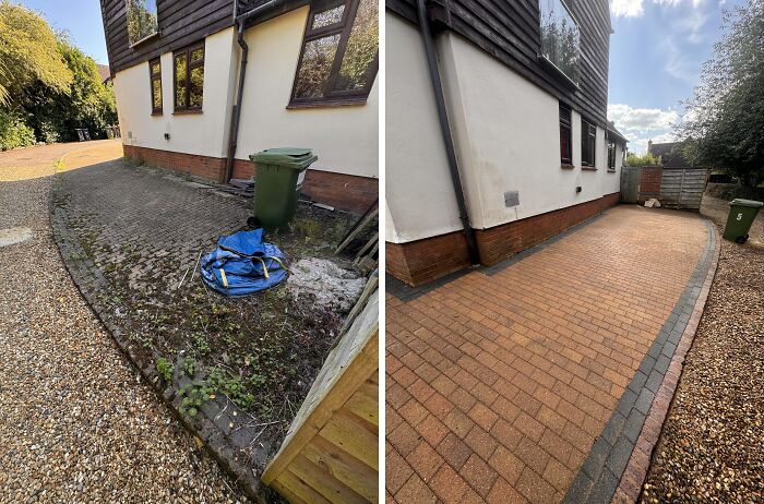 Before And After Of A Filthy Driveway!