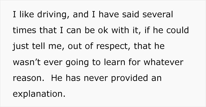 Man Snaps When Partner Asks Why He Won't Learn How To Drive, She's Sick Of Doing It All Alone