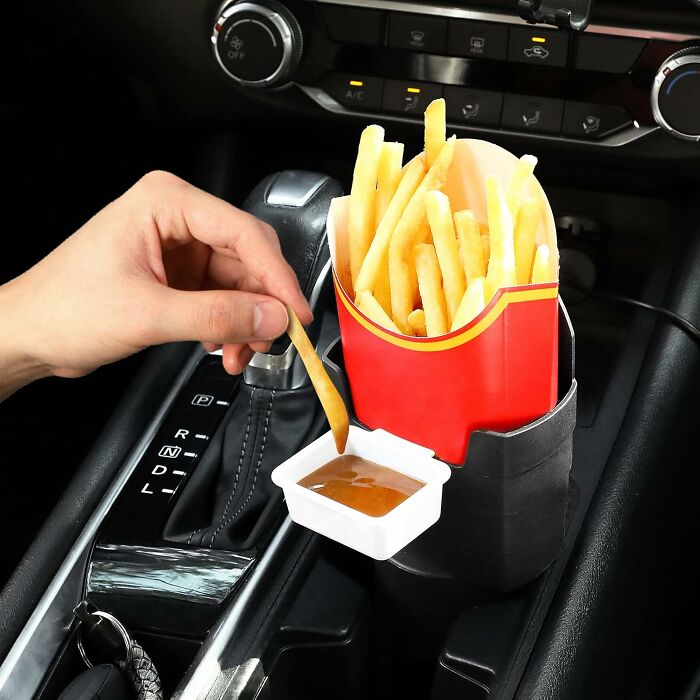 Fuel Your Road Trips With The Car French Fry Holder, Because Priorities: Navigation, Snacks, Then Steering