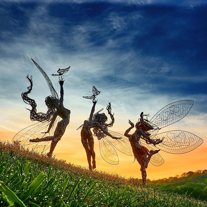 Amazing Fairy Sculptures Dancing With Dandelions By Robin Wight