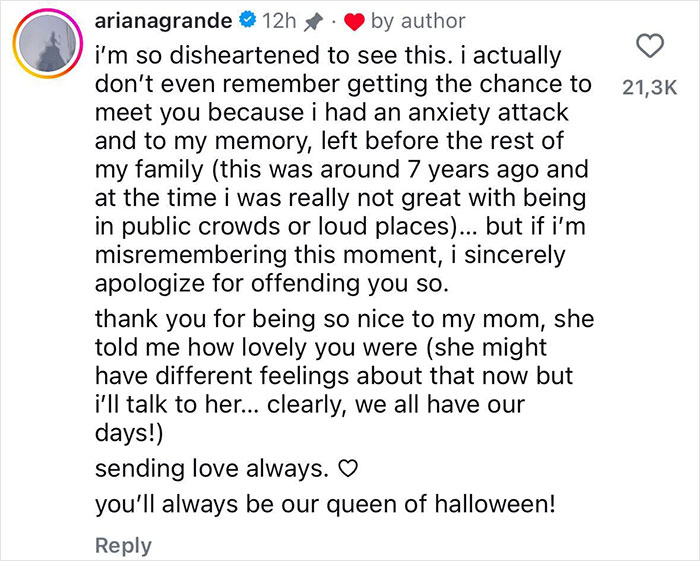 "I’m So Disheartened": Ariana Grande Apologizes After Elvira Calls Her Worst Celebrity Encounter