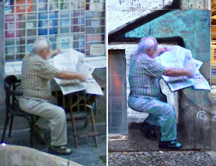 Artist Installs Life-Size Images Of Google Street View Captures At Their Original Locations (20 Pics)