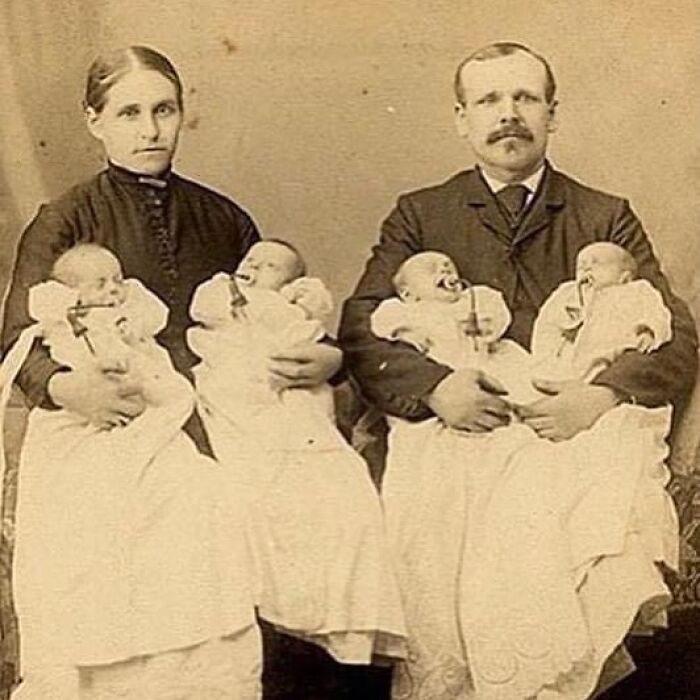 New Parents Of Quadruplets In The 1880s