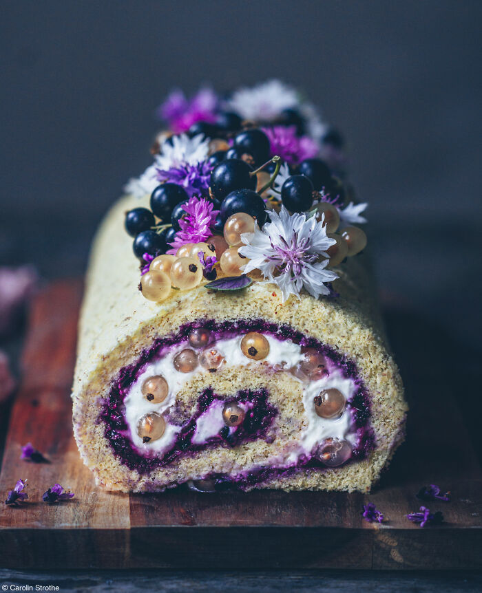 Carolin Strothe - White & Black Currant Swiss Roll