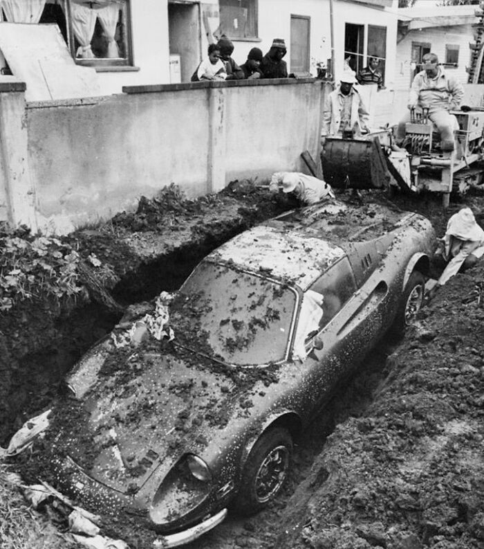 In 1978 A Ferrari Was Discovered Buried In A Yard In Los Angeles After Children Playing In The Dirt Alerted Police About Something Shallowly Buried