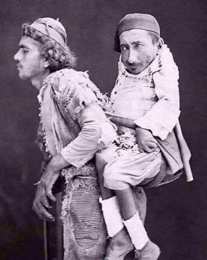 A Blind Muslim Named Muhammad Carrying His Best Friend, A Paralyzed Christian With Dwarfism Named Samir, In Damascus, 1889