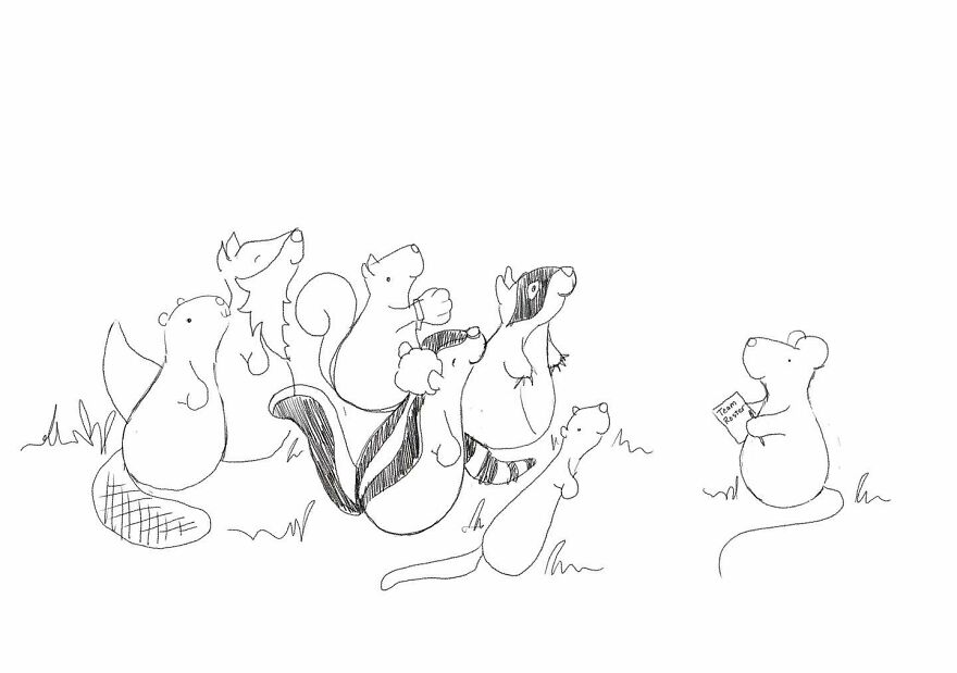 I Draw A Mouse And His Friends Traveling Through The World