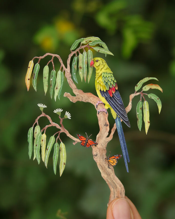 I Create Paper Art, And Here’s My Collection Of 40 Miniature Parrots ...