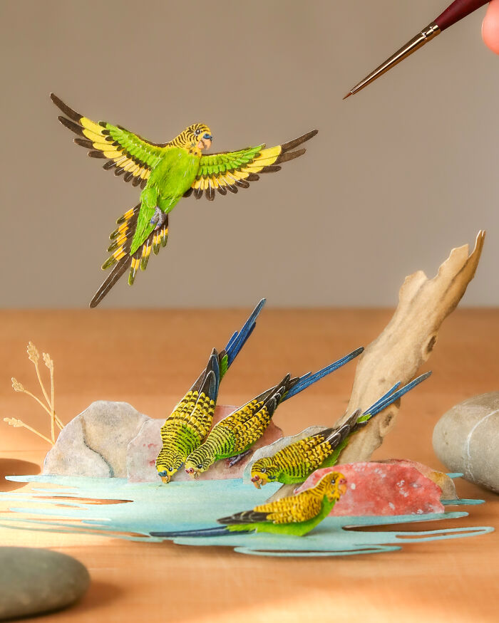 I Create Paper Art, And Here’s My Collection Of 40 Miniature Parrots ...