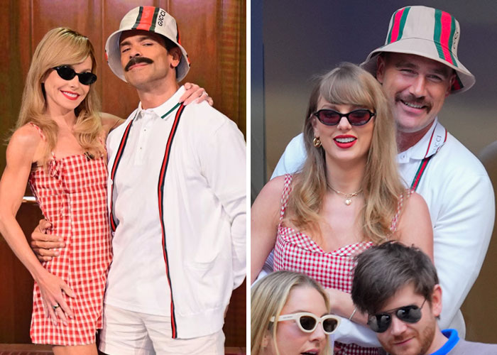 Kelly Ripa And Mark Consuelos as Taylor Swift and Travis Kelce