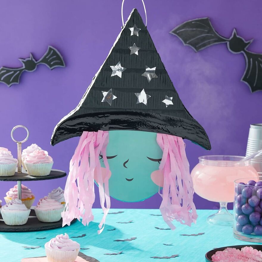 This Cute Witch Pinata Is An Adorable And Bewitching Treat-Filled Treasure That's Sure To Delight Little Witches And Wizards Of All Ages!