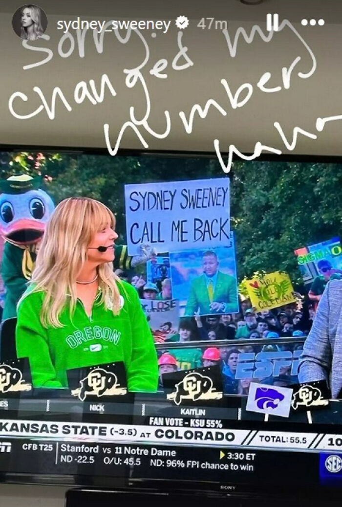 Sydney Sweeney Gives Savage Response To Mascot Asking Her To "Call Them Back" On Live TV