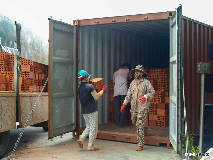 Inside The Containers Are Filled With Bricks