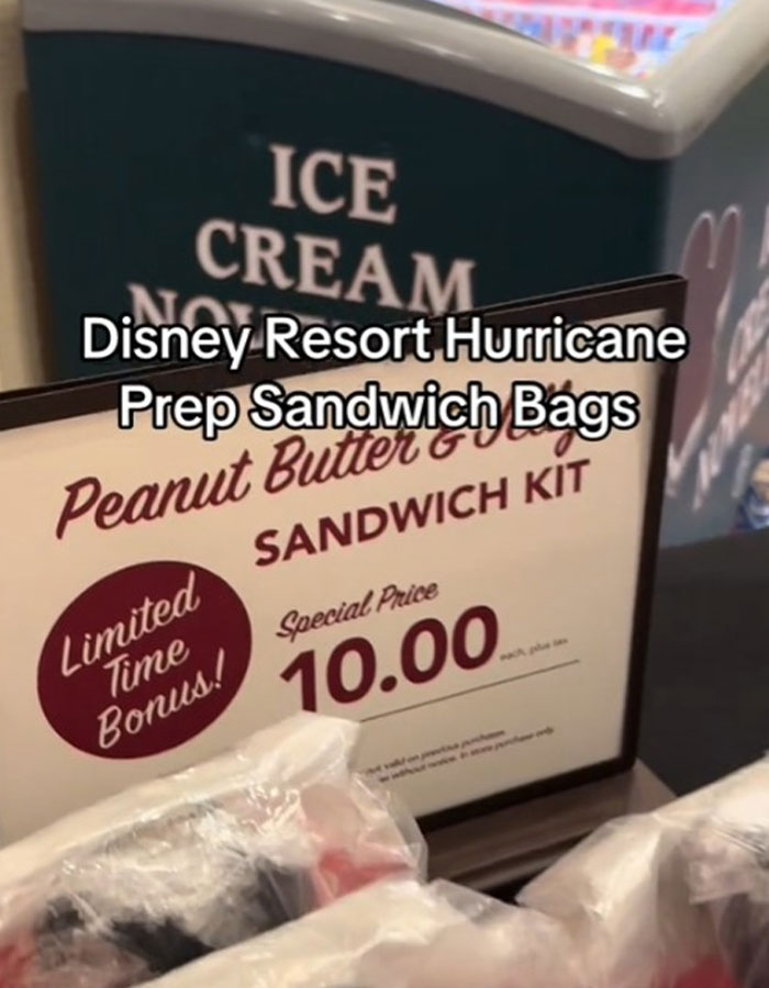 Guests Stuck In Disney Resort During Hurricane Milton Charged  10 For  Prep Sandwich Bags  - 10