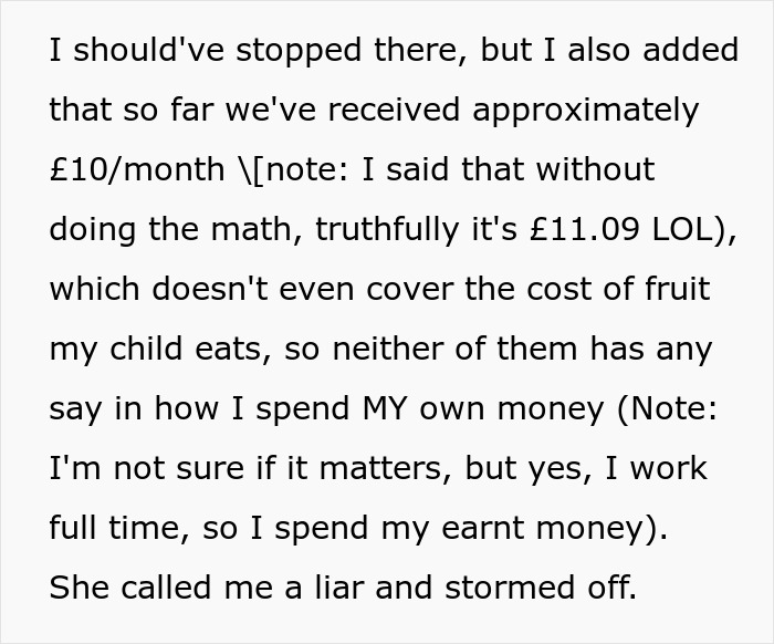 “AITA For Laughing At My Ex’s Mother And Telling Her How Much Child Support I’ve Been Receiving?”