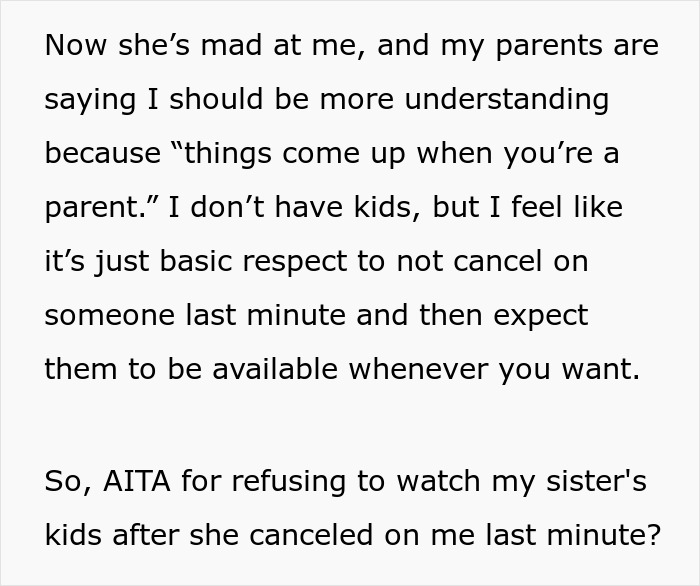 Uncle Changes All His Plans To Babysit Sister's Kids, Refuses To Help Ever Again After She Cancels