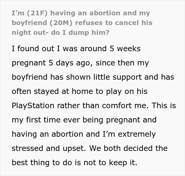 Guy Picks His Friends Over Being With GF Going Through Abortion, She Considers Showing Him The Door