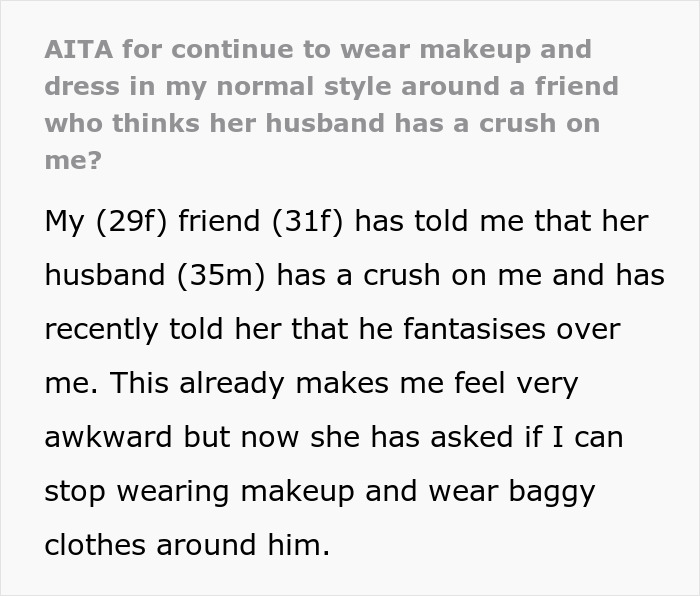 Woman Scolded For “Being Hot” In Public, As Friend’s Husband Has A Weird “Fantasy” About Her