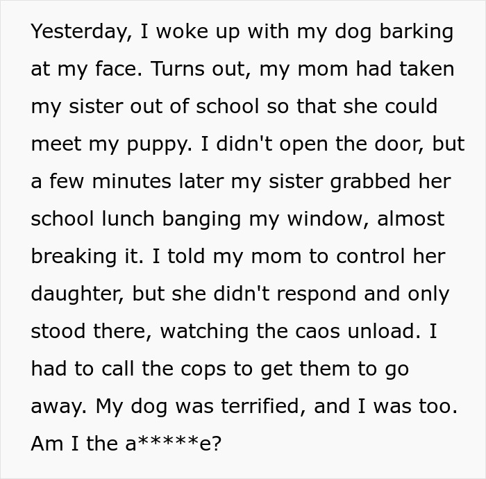 Woman Refuses To Let Her Little Sister Anywhere Near Her Puppy, Has To Call The Police