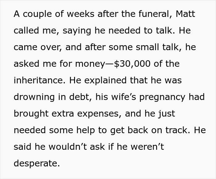 Man Receives $50,000 From His Grandfather, Refuses To Split The Inheritance With His Brother