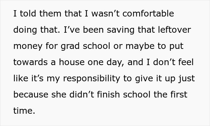 “AITA For Refusing To Give My Younger Cousin My College Fund Because She ‘Needs It More’?”