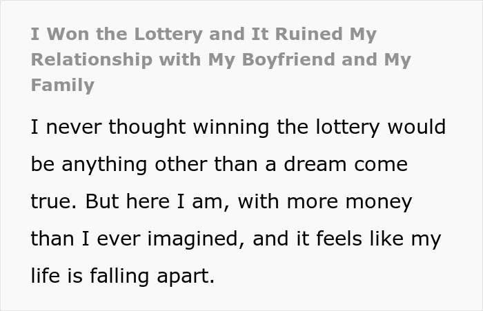 Family And Boyfriend Start Demanding And Spending Woman's Lottery Winnings, She Cuts Them Off