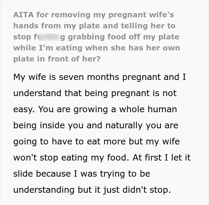 Starving Pregnant Wife Forced To Only Eat A Meal A Day, Man Gets Mad When She Reaches For His Food