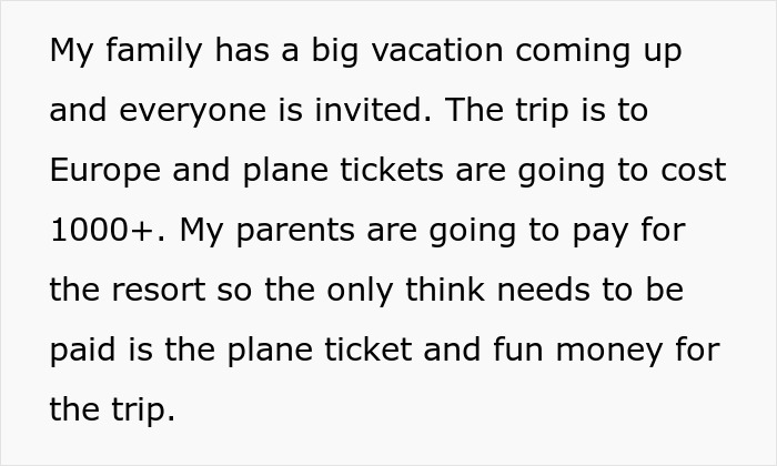 Husband Refuses To Buy Wife A Plane Ticket For Family Vacation: “This Is Her Own Fault”