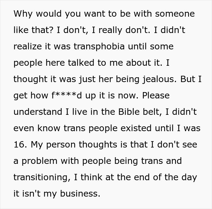 Guy Refuses To Kick Out Trans Roommate After His GF Freaks Out: "Had A 'Female' Living With Me"